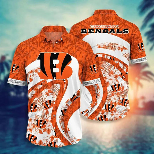 Cincinnati Bengals Nfl Hawaii Shirt Graphic Floral Tropical Pattern This Summer For Fan, NFL Hawaiian Shirt Moonbestprint