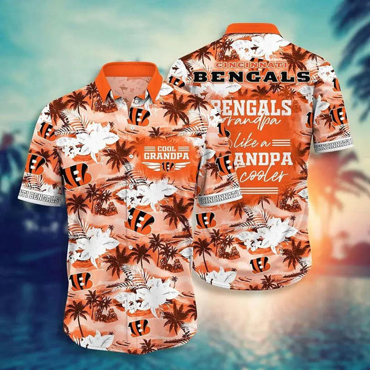 Cincinnati Bengals Nfl Hawaiian Sas For Grandparent New Trending Beach Shirt, NFL Hawaiian Shirt Moonbestprint