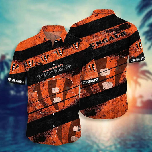 Cincinnati Bengals Nfl Hawaiian Sas Graphic Tropical Pattern Short Sleeve New Hot Trend Summer For Best Fans, NFL Hawaiian Shirt Moonbestprint