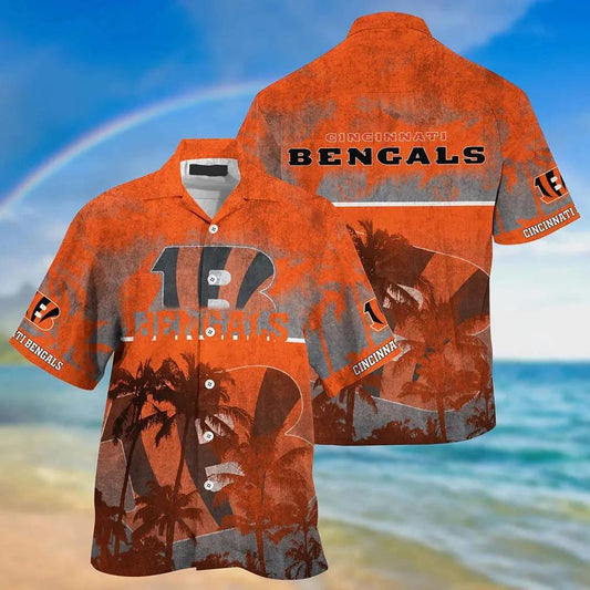 Cincinnati Bengals Nfl Hawaiian Sas Style Tropical Pattern Hot Trending Summer For Awesome Fans, NFL Hawaiian Shirt Moonbestprint