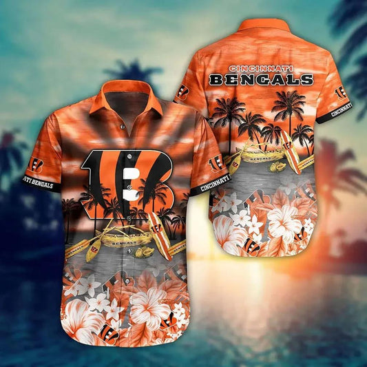 Cincinnati Bengals Nfl Hawaiian Sas Tropical Pattern New Hot Trend Summer For Nfl Football Fans, NFL Hawaiian Shirt Moonbestprint