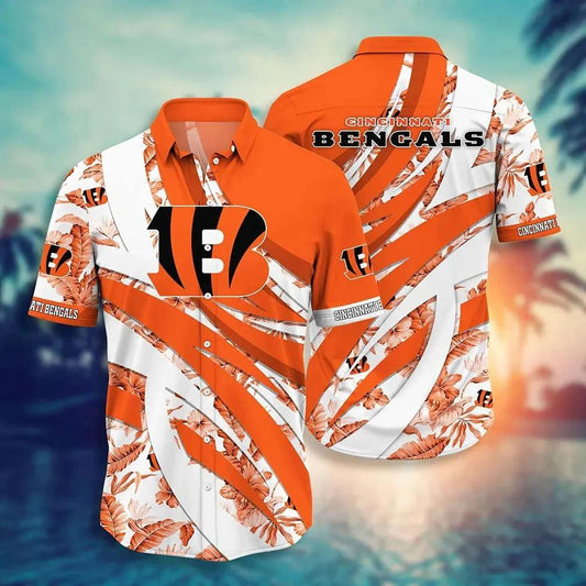 Cincinnati Bengals Nfl Hawaiian Sas Tropical Pattern New Trend Summer For Sports Football Fans, NFL Hawaiian Shirt Moonbestprint