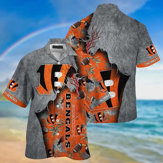Cincinnati Bengals Nfl Hawaiian Sas Tropical Print Sumer Best Gift For Fans, NFL Hawaiian Shirt Moonbestprint