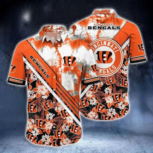 Cincinnati Bengals Nfl Hawaiian Shirt Graphic Tropical Pattern New Trend Summer For Nfl Football Fans, NFL Hawaiian Shirt Moonbestprint