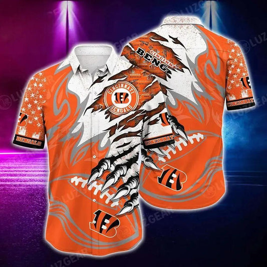 Cincinnati Bengals Nfl Hawaiian Shirt Style Vintage Summer Beach Shirt Best Gift For Fans, NFL Hawaiian Shirt Moonbestprint