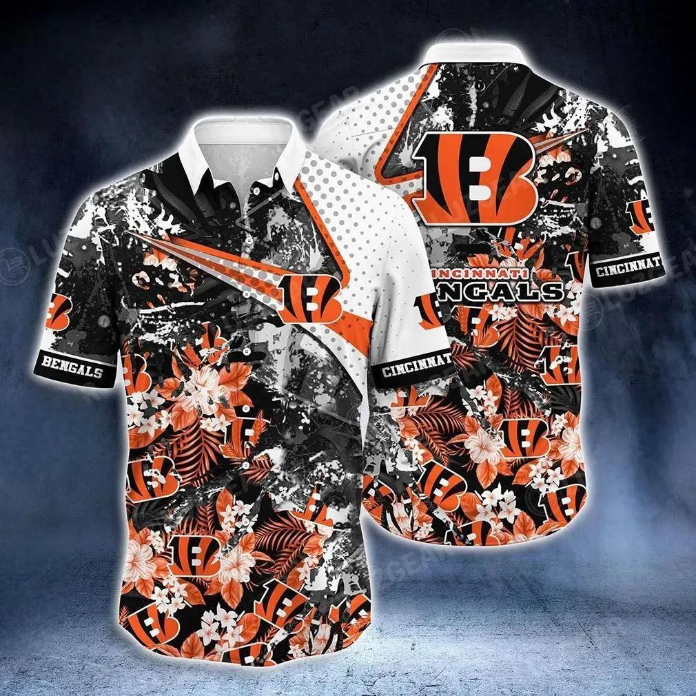 Cincinnati Bengals Nfl Hawaiian Shirt Tropical Pattern New Hot Trend Summer For Sports Fans Nfl, NFL Hawaiian Shirt Moonbestprint