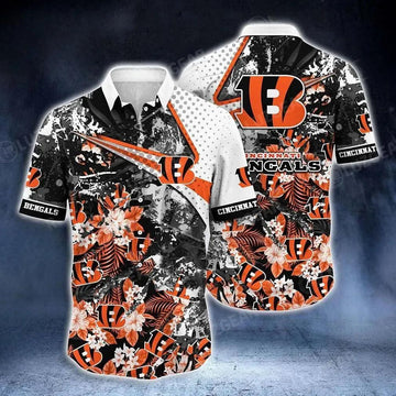 Cincinnati Bengals Nfl Hawaiian Shirt Tropical Pattern New Hot Trend Summer For Sports Fans Nfl, NFL Hawaiian Shirt Moonbestprint