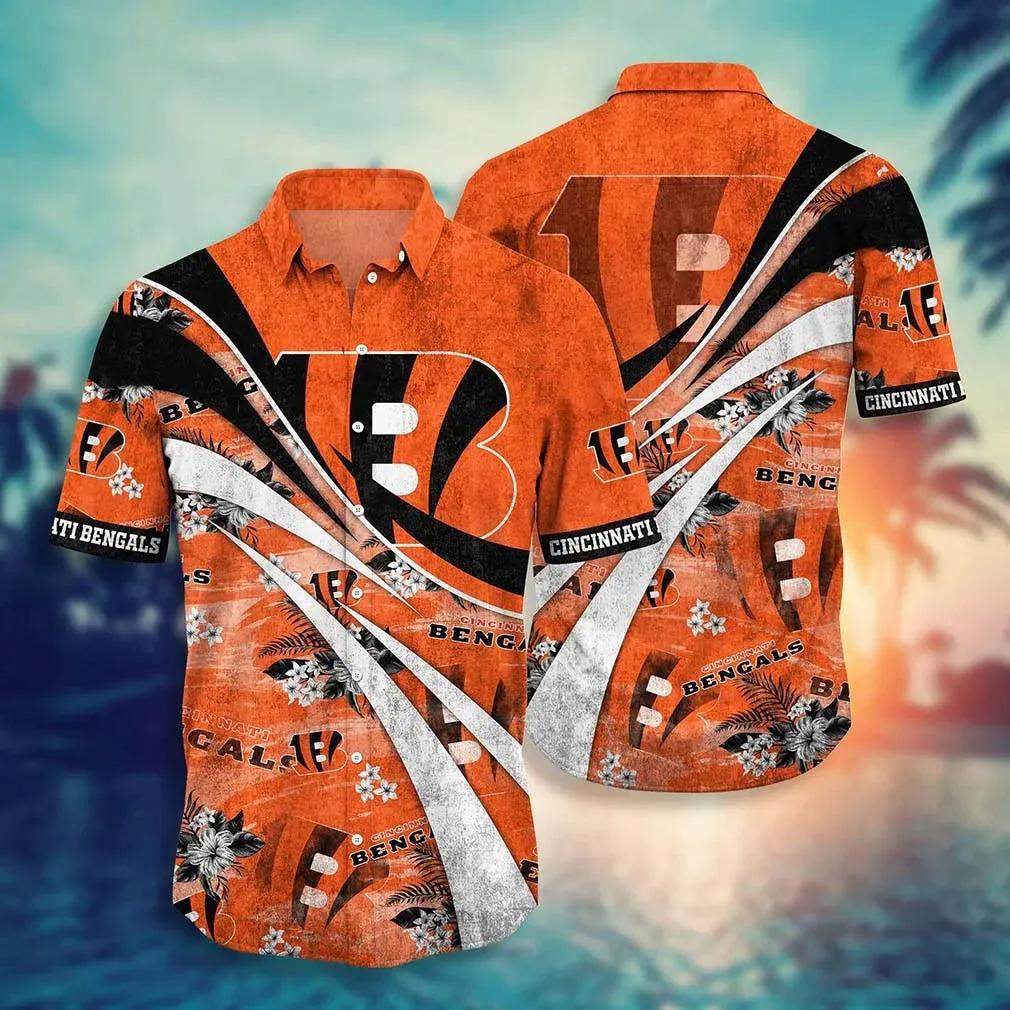 Cincinnati Bengals Nfl Summer Hawaiian Sas Floral Pattern Graphic For Football Nfl, NFL Hawaiian Shirt Moonbestprint