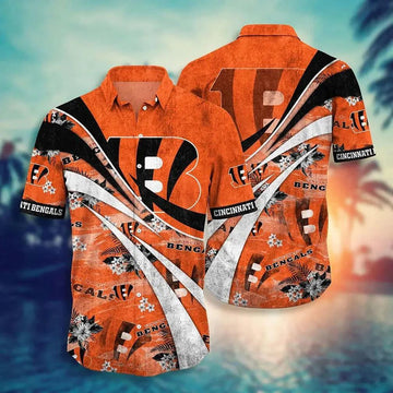 Cincinnati Bengals Nfl Summer Hawaiian Sas Floral Pattern Graphic For Football Nfl, NFL Hawaiian Shirt Moonbestprint