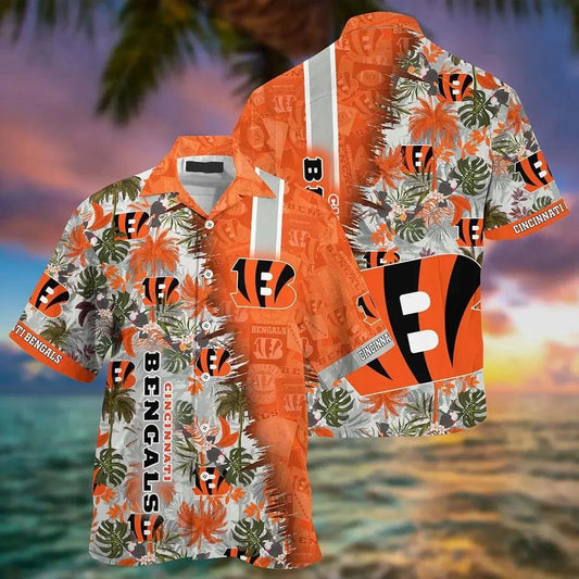 Cincinnati Bengals Nfl Team Football Beach Shirt Summer Button Down Hawaiian Sas Best Fan Ever, NFL Hawaiian Shirt Moonbestprint