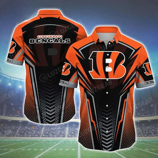 Cincinnati Bengals Nfl Team Football Beach Shirt Summer Button Down Hawaiian Shirt Best Fan Ever, NFL Hawaiian Shirt Moonbestprint