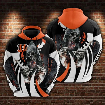 Cincinnati Bengals Skeleton 3D Hoodie, NFL Hoodie Moonbestprint