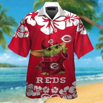 Cincinnati Reds & Baby Yoda Hawaiian Shirt, MLB Hawaiian Shirt Moonbestprint