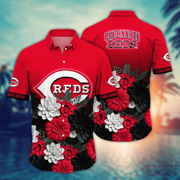 Cincinnati Reds Flower Hawaii Shirt For Fans, Summer Baseball Shirts, MLB Hawaiian Shirt Moonbestprint