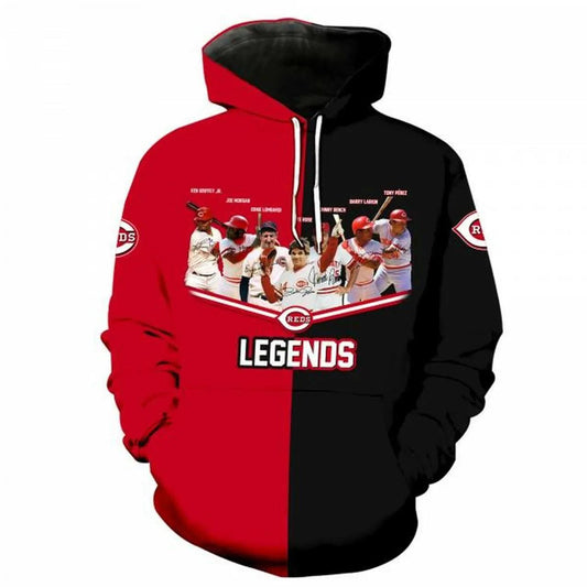 Cincinnati Reds Legends 3D All Over Print, MLB Hoodie Moonbestprint