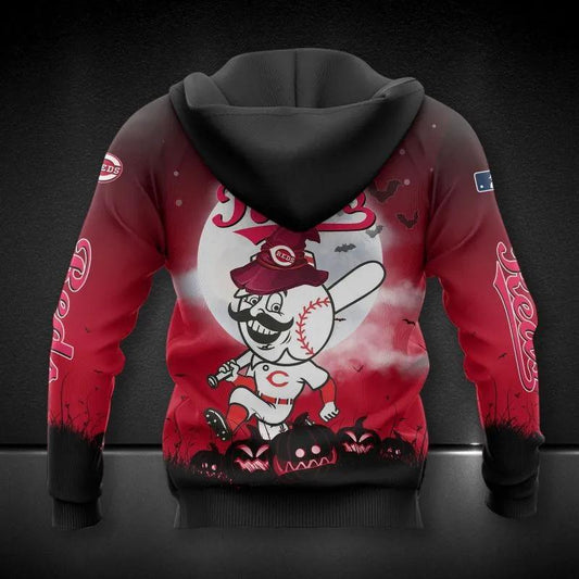 Cincinnati Reds Mascot All Over Print Apparel 1, MLB Hoodie Moonbestprint
