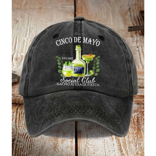 Cinco De Mayo Est 1862 Social Club Nacho Average Fiesta Hat -Moonbestprint