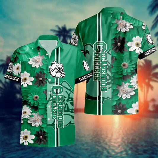 Clarendon College Flower Aloha Hawaiian Shirt, NCAA Hawaiian Shirt Moonbestprint