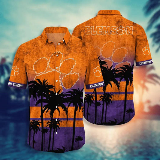 Clemson Tigers Aloha Hawaiian Shirt, NCAA Hawaiian Shirt Moonbestprint