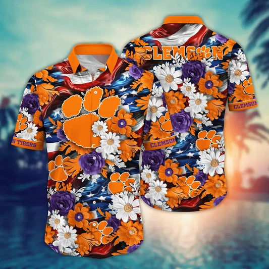 Clemson Tigers NCAA Aloha Hawaiian Shirt 1, NCAA Hawaiian Shirt Moonbestprint
