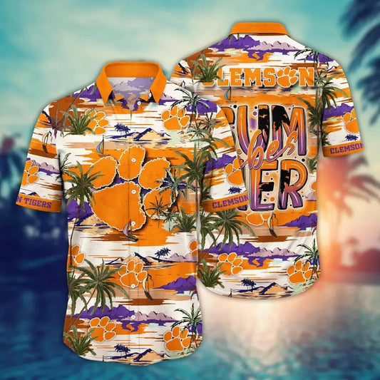 Clemson Tigers NCAA Flower Aloha Hawaiian Shirt 7, NCAA Hawaiian Shirt Moonbestprint