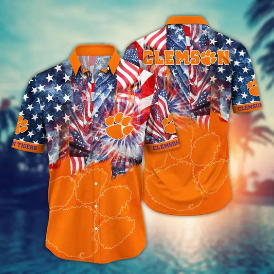 Clemson Tigers NCAA Flower Aloha Hawaiian Shirt 9, NCAA Hawaiian Shirt Moonbestprint