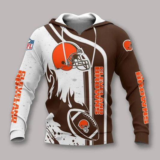 Cleveland Browns 3D NFL Hoodie, NFL Hoodie Moonbestprint