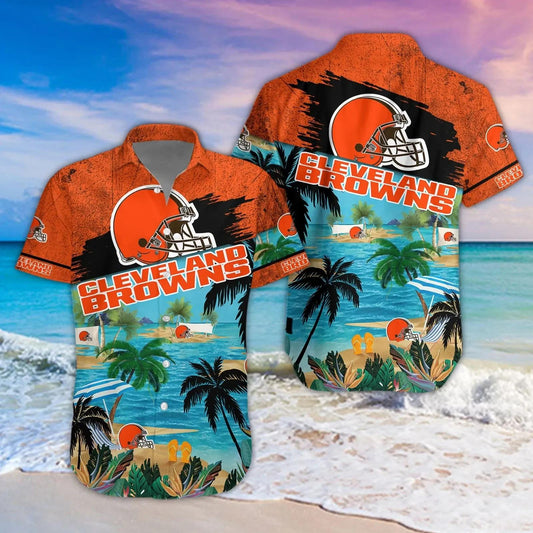 Cleveland Browns Aloha Shirt, NFL Hawaiian Shirt Moonbestprint