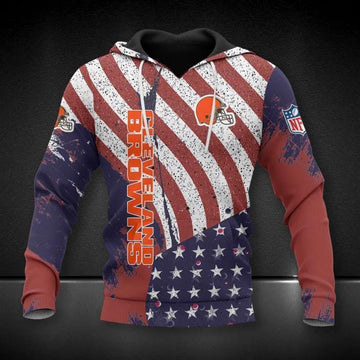 Cleveland Browns American Flag All Over Print Hoodie, NFL Hoodie Moonbestprint