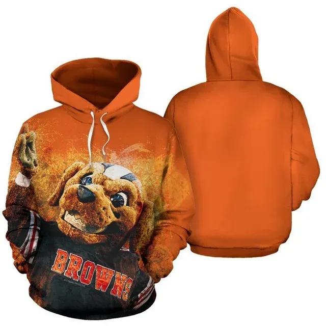 Cleveland Browns Brown Red 3D Hoodie, NFL Hoodie Moonbestprint