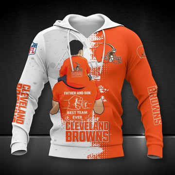 Cleveland Browns Dad And Son All Over Print Hoodie, NFL Hoodie Moonbestprint