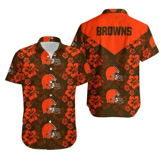 Cleveland Browns Flowers Hawaii Shirt Summer Collection, NFL Hawaiian Shirt Moonbestprint