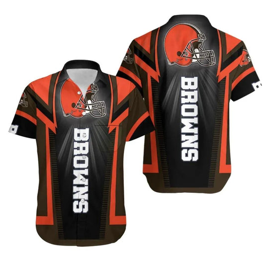 Cleveland Browns For Fan Hawaiian Shirt Print Short Sleeve Hawaiian Aloha Shirt, NFL Hawaiian Shirt Moonbestprint