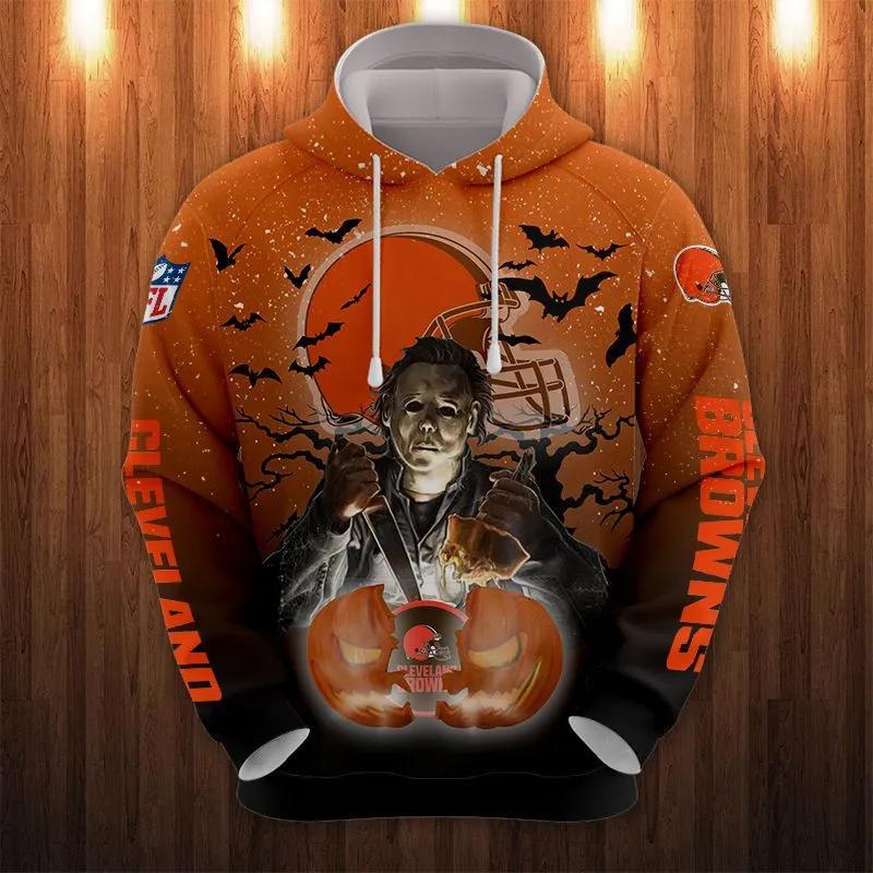 Cleveland Browns Halloween Movie All Over Print Hoodie 1, NFL Hoodie Moonbestprint