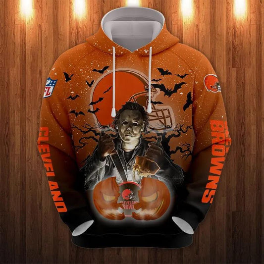Cleveland Browns Halloween Movie All Over Print Hoodie 1, NFL Hoodie Moonbestprint