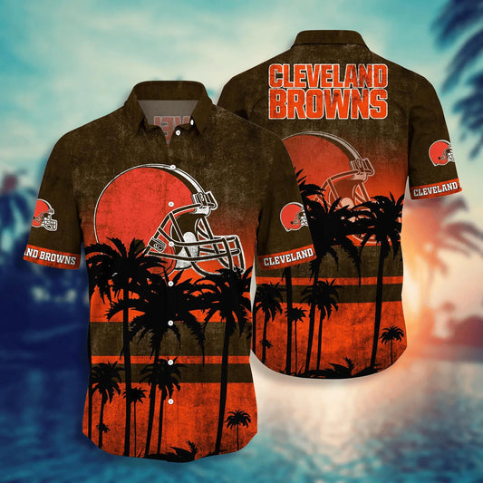Cleveland Browns Hawaii Shirt Short Style Hot Trending Summer, NFL Hawaiian Shirt Moonbestprint