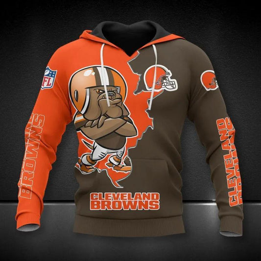 Cleveland Browns Mascot All Over Print Hoodie 1, NFL Hoodie Moonbestprint
