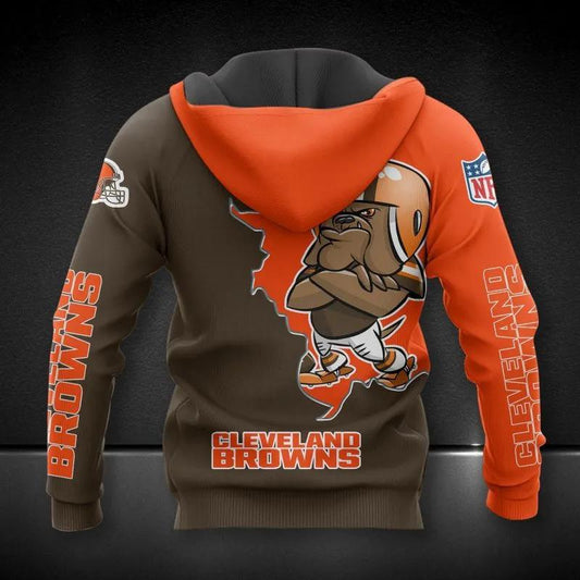 Cleveland Browns Mascot All Over Print Hoodie 1, NFL Hoodie Moonbestprint