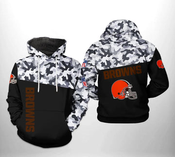 Cleveland Browns NFL Camo Veteran Team 3D Hoodie, NFL Hoodie Moonbestprint