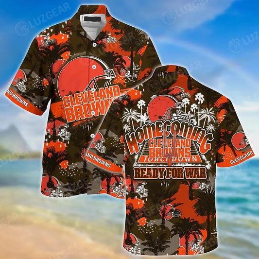 Cleveland Browns Nfl Beach Shirt For Sports Best Fans This Summer Hawaiian Shirt, NFL Hawaiian Shirt Moonbestprint