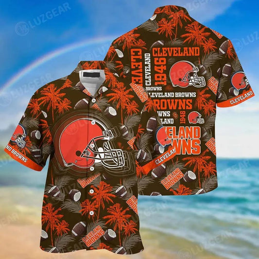 Cleveland Browns Nfl Beach Shirt New Gift For Summer Hawaiian Shirt, NFL Hawaiian Shirt Moonbestprint