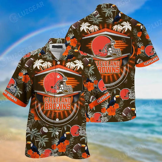 Cleveland Browns Nfl Beach Shirt This Summer Hawaiian Shirt For Your Loved Ones, NFL Hawaiian Shirt Moonbestprint