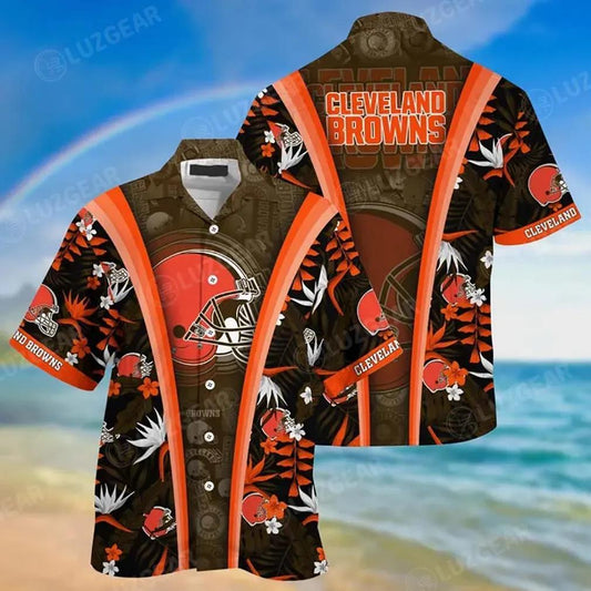 Cleveland Browns Nfl Beach Summer Hawaiian Shirt Gifts For Sports Football Fans, NFL Hawaiian Shirt Moonbestprint