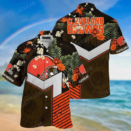 Cleveland Browns Nfl Football Beach Shirt For This Summer Hawaiian Shirt Big Fans, NFL Hawaiian Shirt Moonbestprint