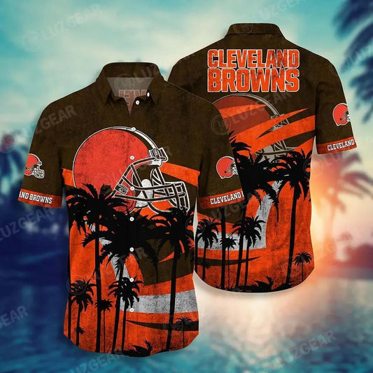 Cleveland Browns Nfl Hawaii Shirt Graphic Tropical Patterns Short Sleeve Hot Summer, NFL Hawaiian Shirt Moonbestprint