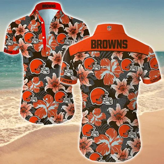 Cleveland Browns Nfl Hawaiian Graphic Print Short Sleeve Hawaiian Shirt, NFL Hawaiian Shirt Moonbestprint