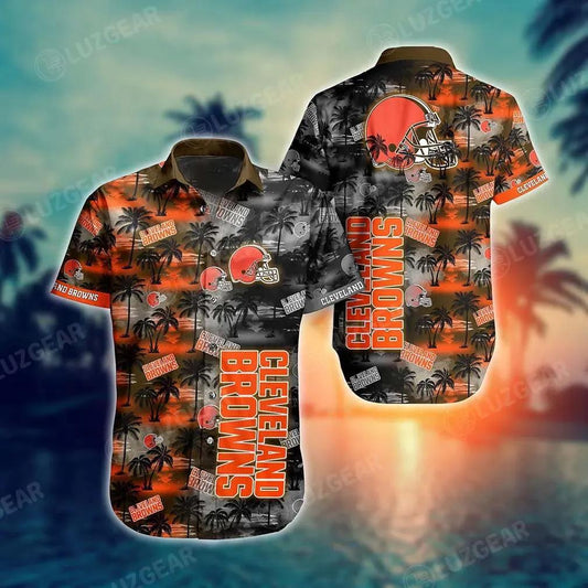 Cleveland Browns Nfl Hawaiian Shirt Tropical Patterns New Hot Trend Summer For Football Nfl Fans, NFL Hawaiian Shirt Moonbestprint