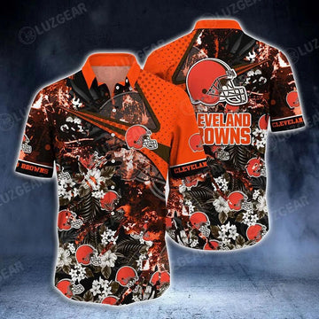 Cleveland Browns Nfl Hawaiian Shirt Tropical Patterns New Hot Trend Summer For Sports Fans Nfl, NFL Hawaiian Shirt Moonbestprint