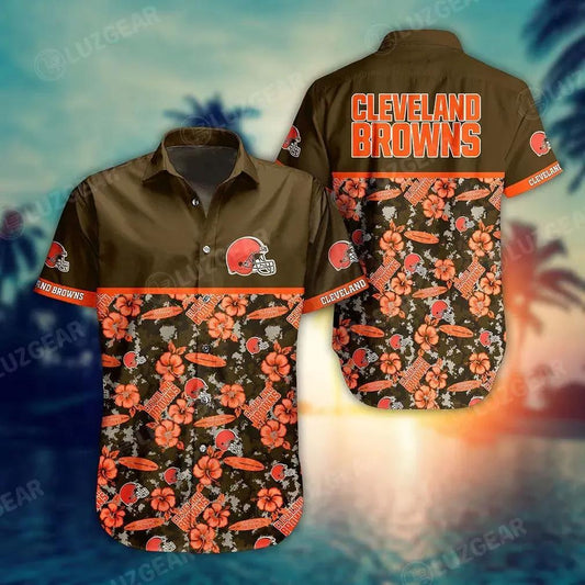 Cleveland Browns Nfl Style Trending Summer Hawaiian Shirt, NFL Hawaiian Shirt Moonbestprint
