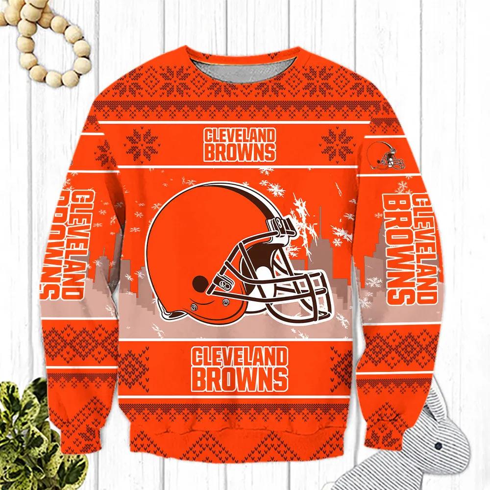 Cleveland Browns Ugly Christmas Sweater, NFL Christmas Sweater Moonbestprint